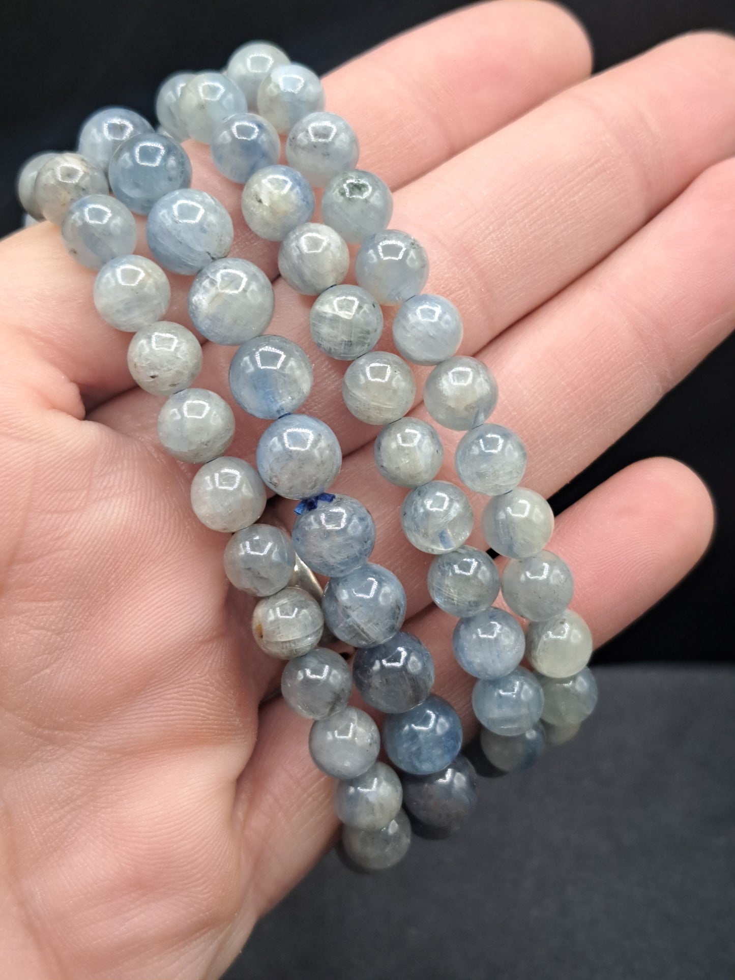 Blue Kyanite 8mm Crystal Bead Bracelet