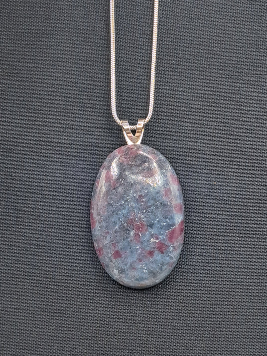 Ruby and Blue Kyanite Crystal Necklace