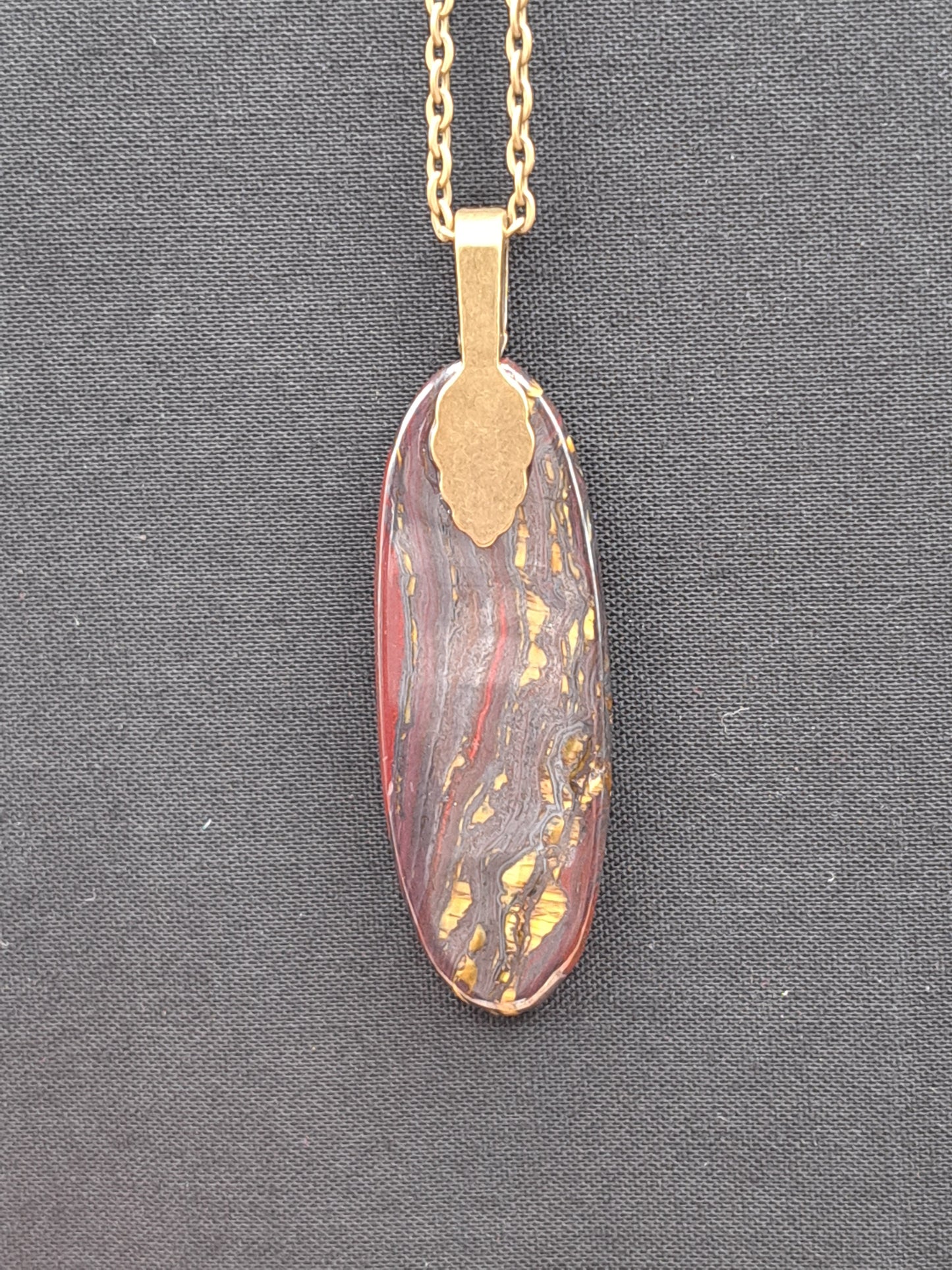 Tiger Iron Crystal Necklace