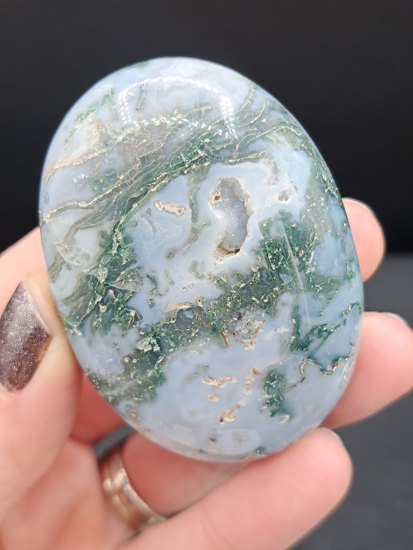 Moss Agate Palm Stone - You Choose