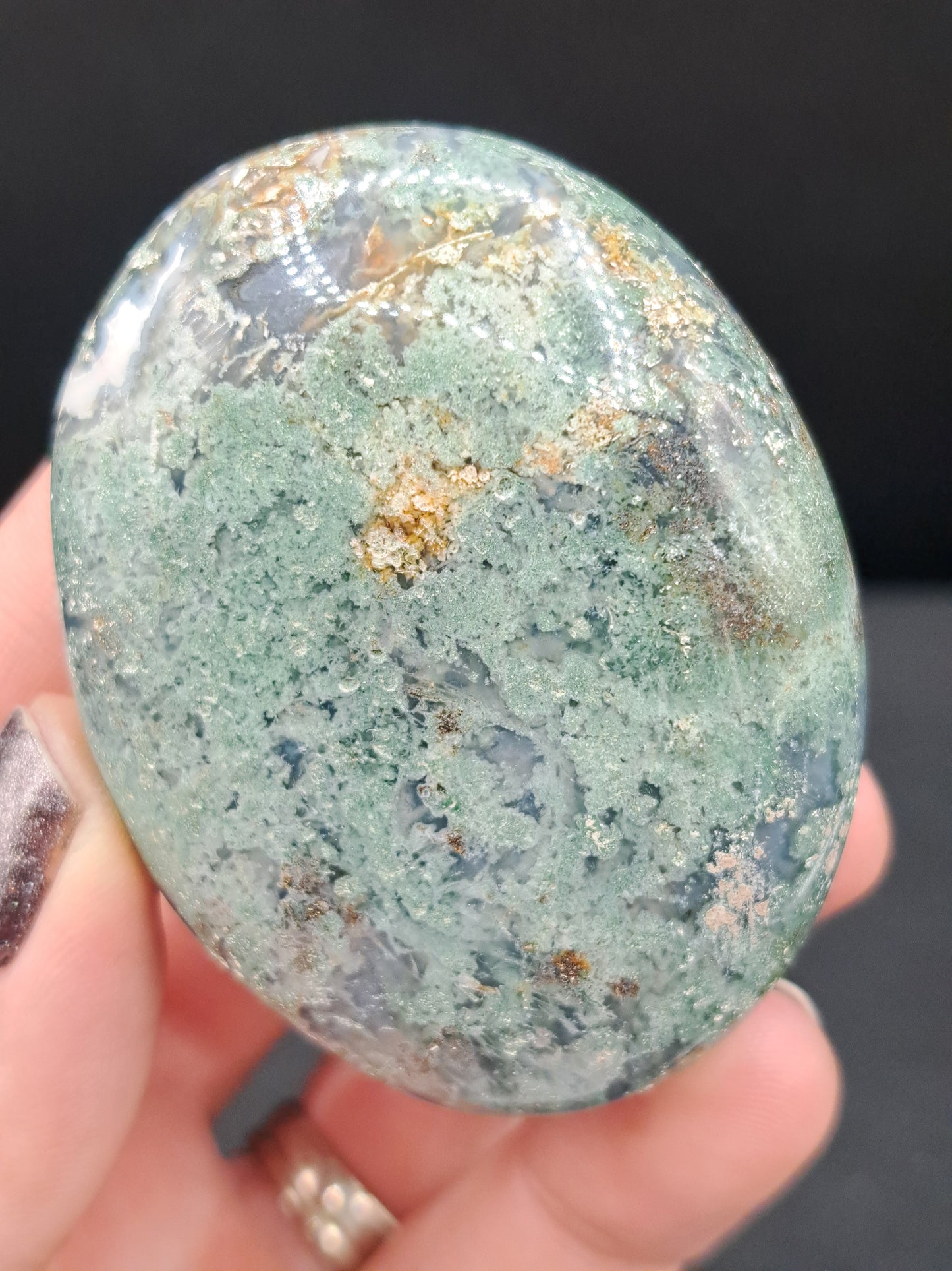 Moss Agate Palm Stone - You Choose