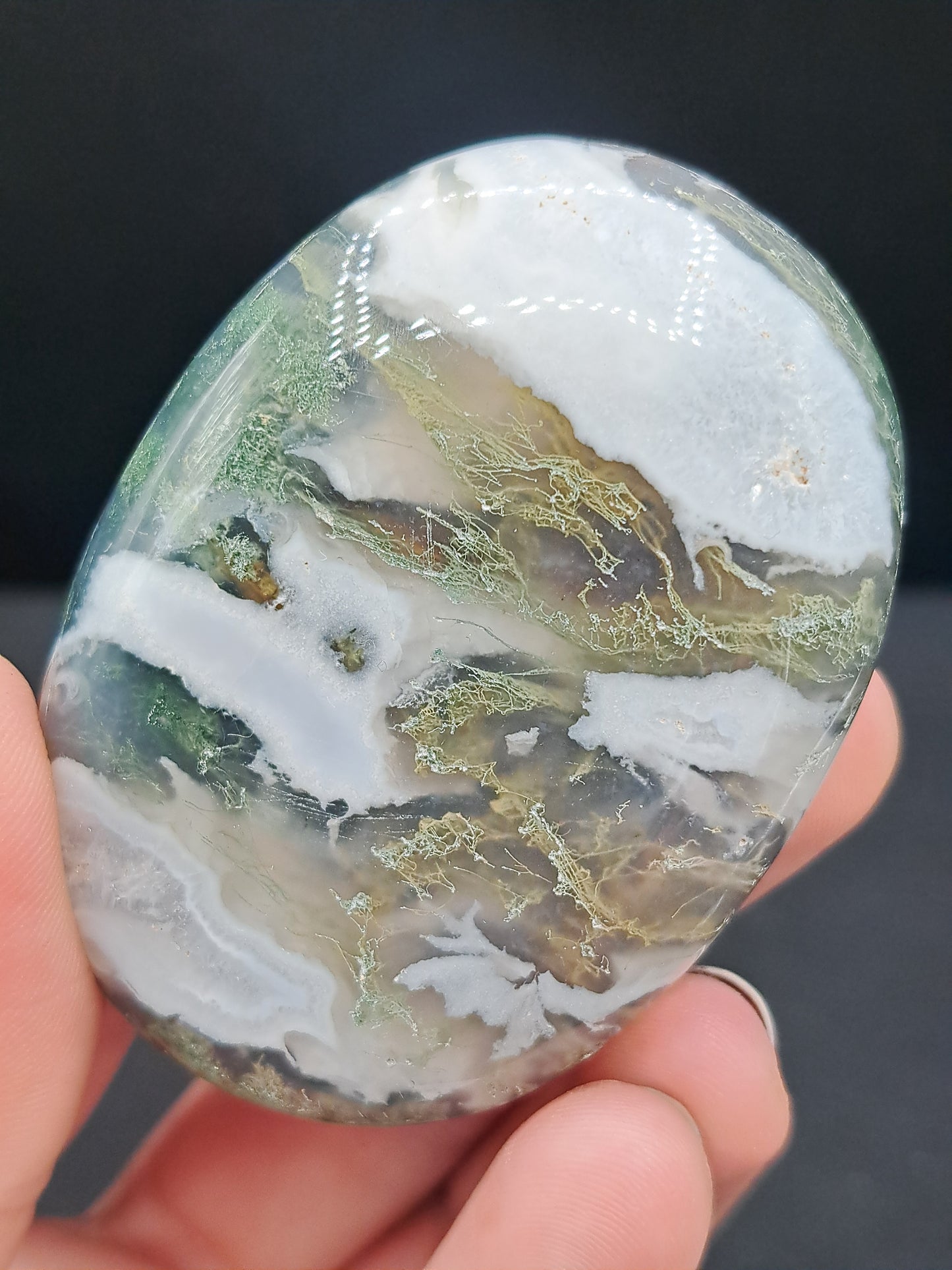 Moss Agate Palm Stone - You Choose