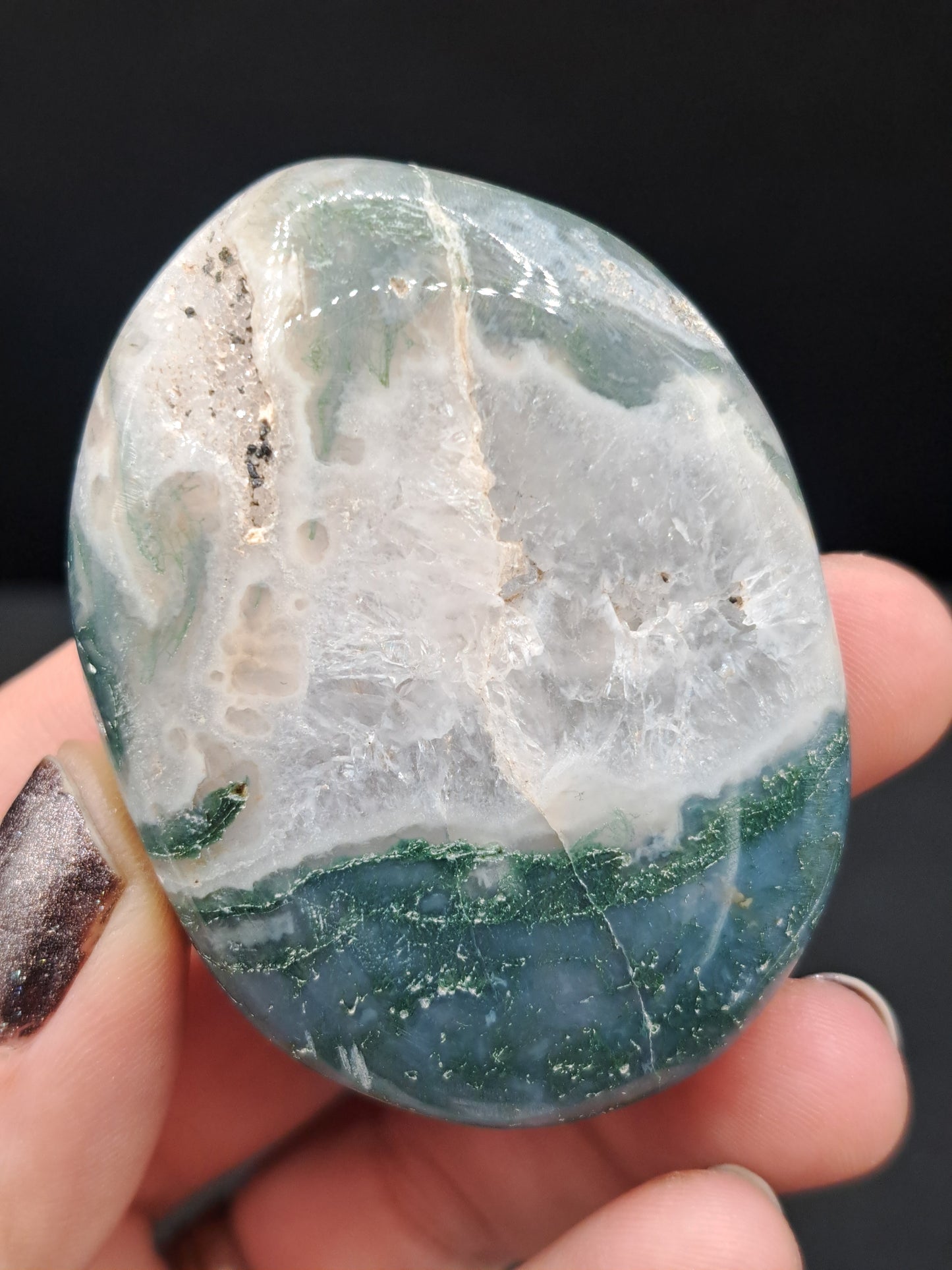 Moss Agate Palm Stone - You Choose