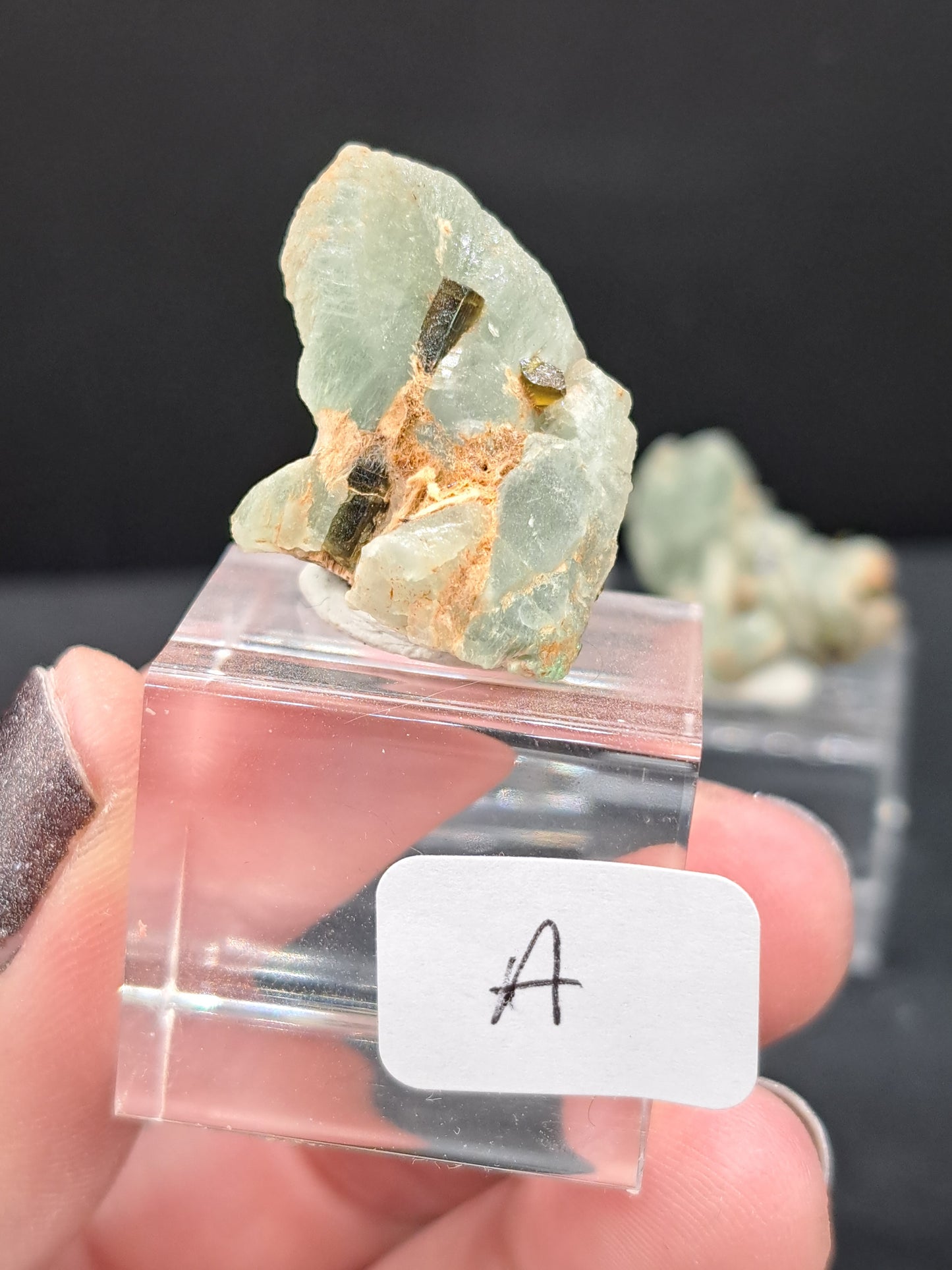 Adularia With Epidote On 1" Cube - You Choose