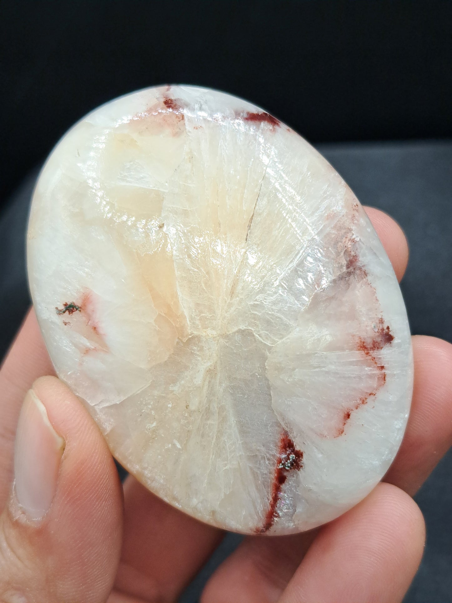 Red Stilbite Palm Stone - You Choose