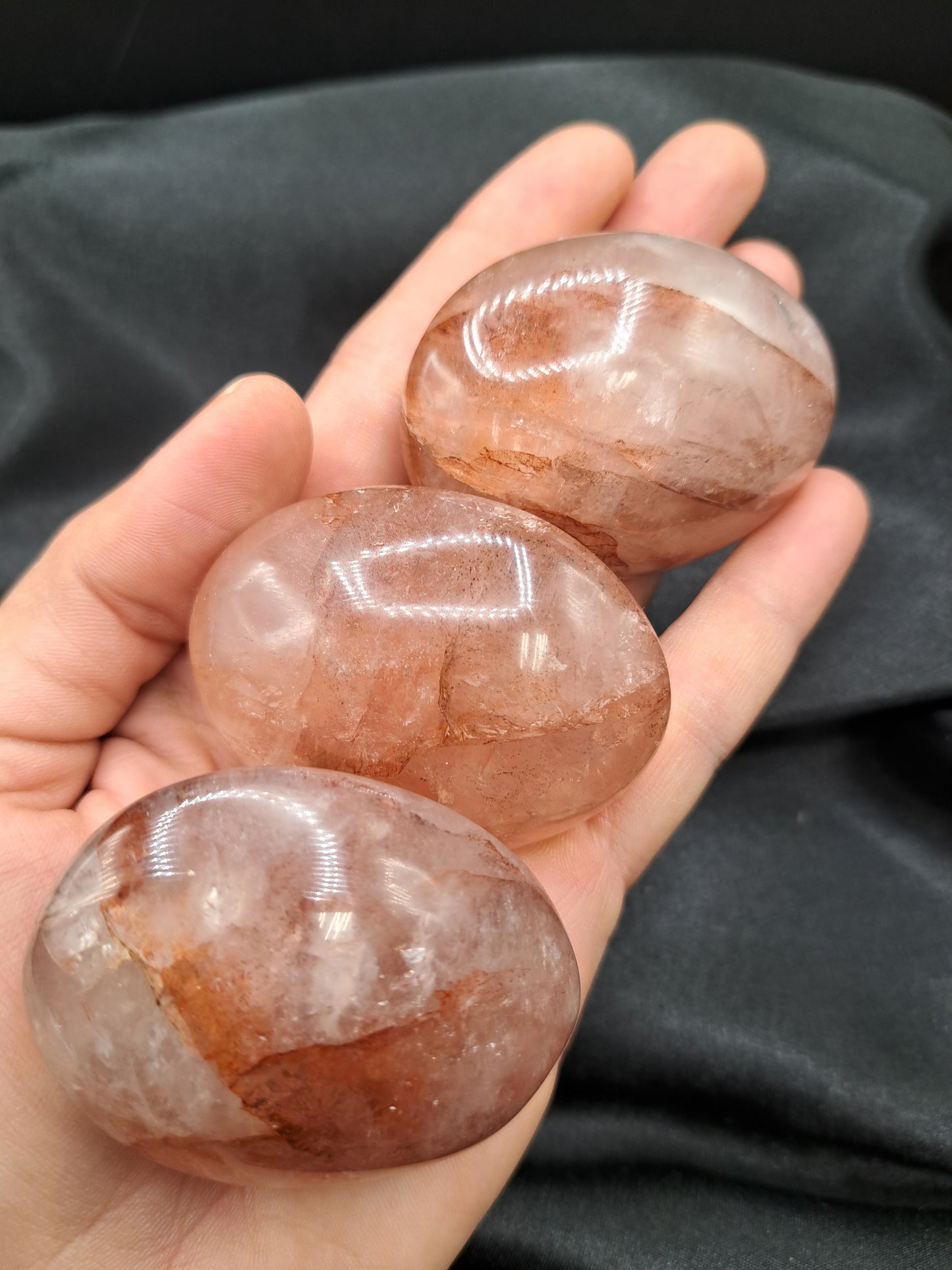 Hematoid Quartz Palm Stone - You Choose