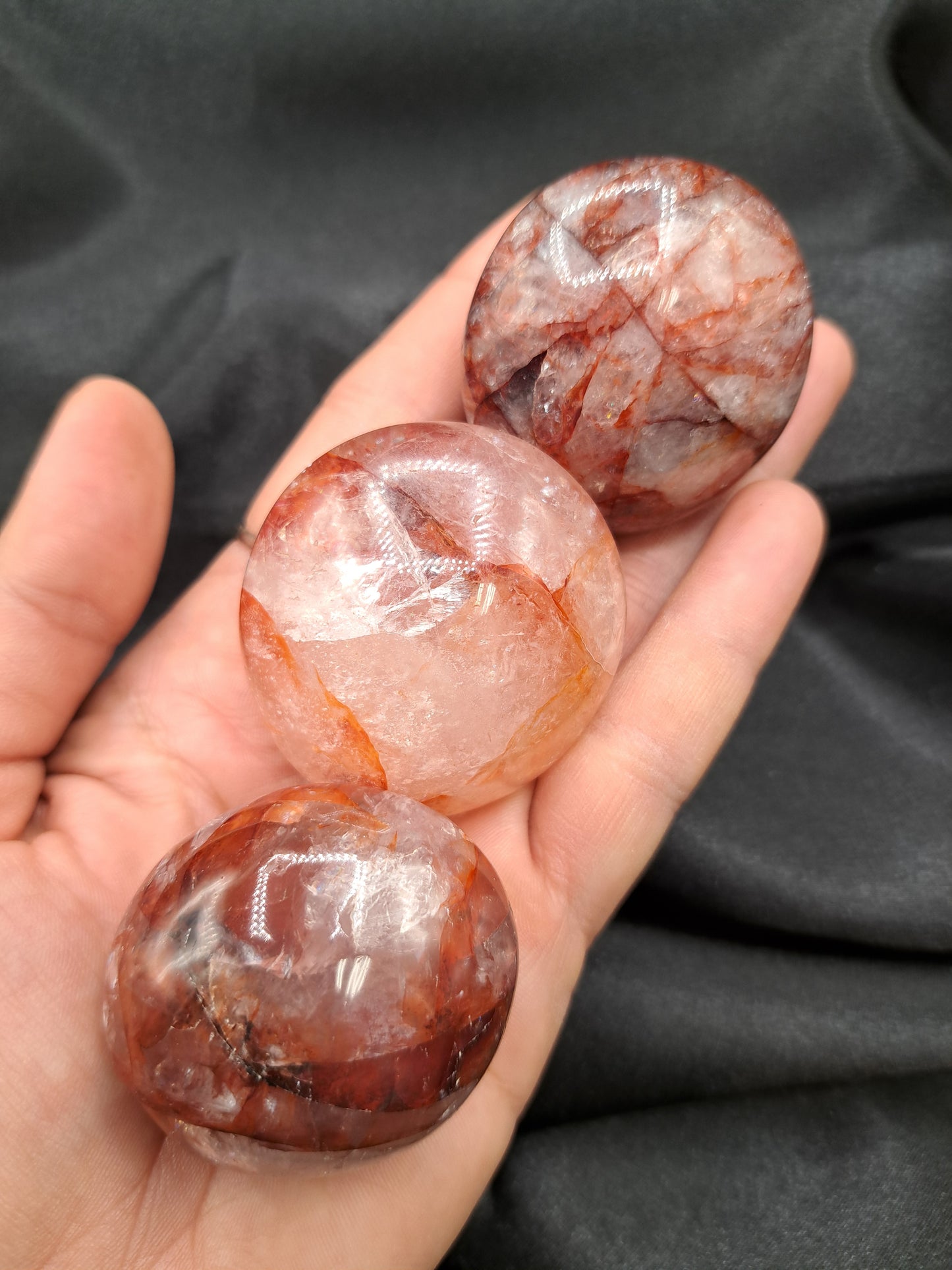 Hematoid Quartz Palm Stone - You Choose