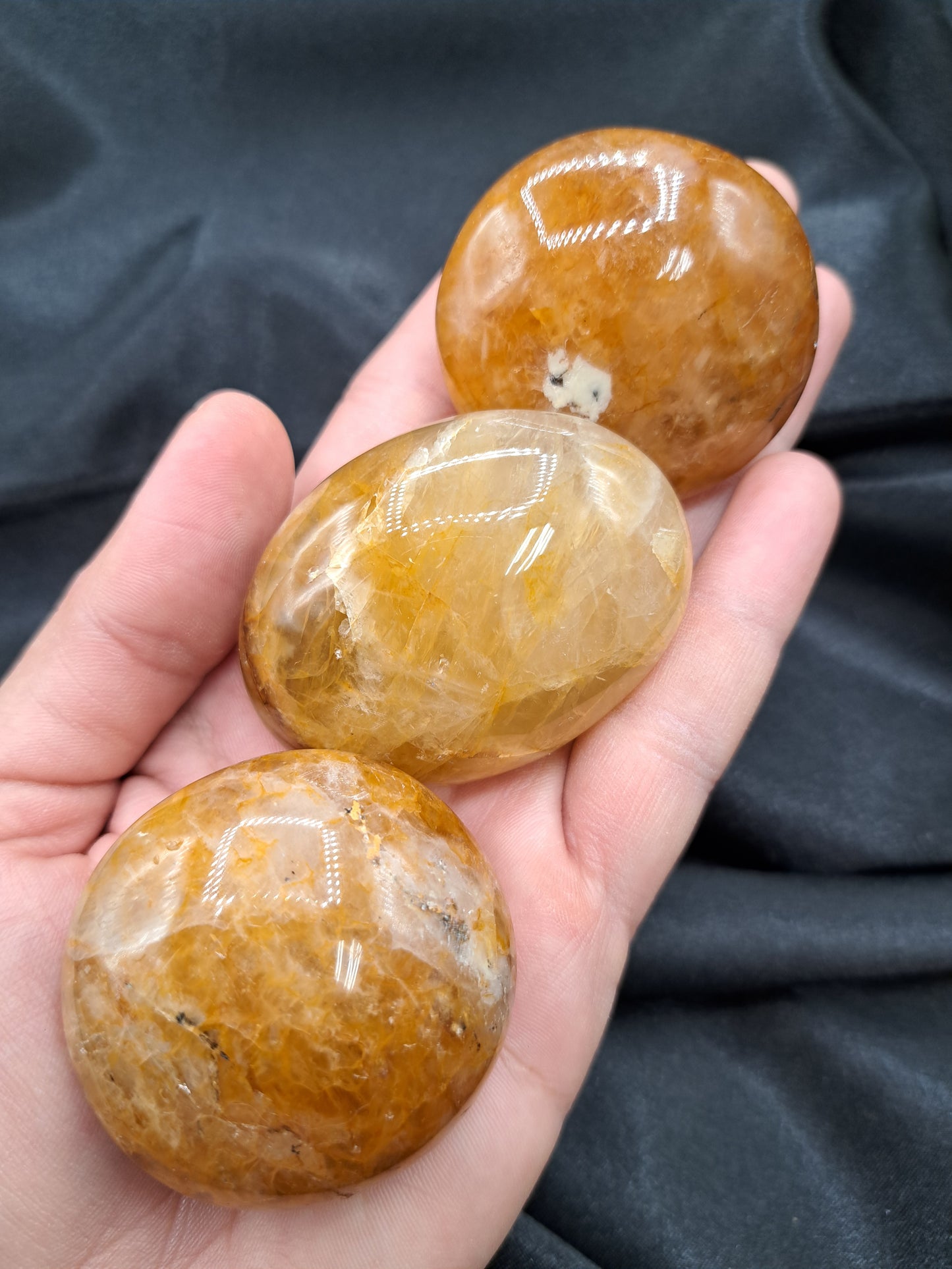 Hematoid Quartz Palm Stone - You Choose