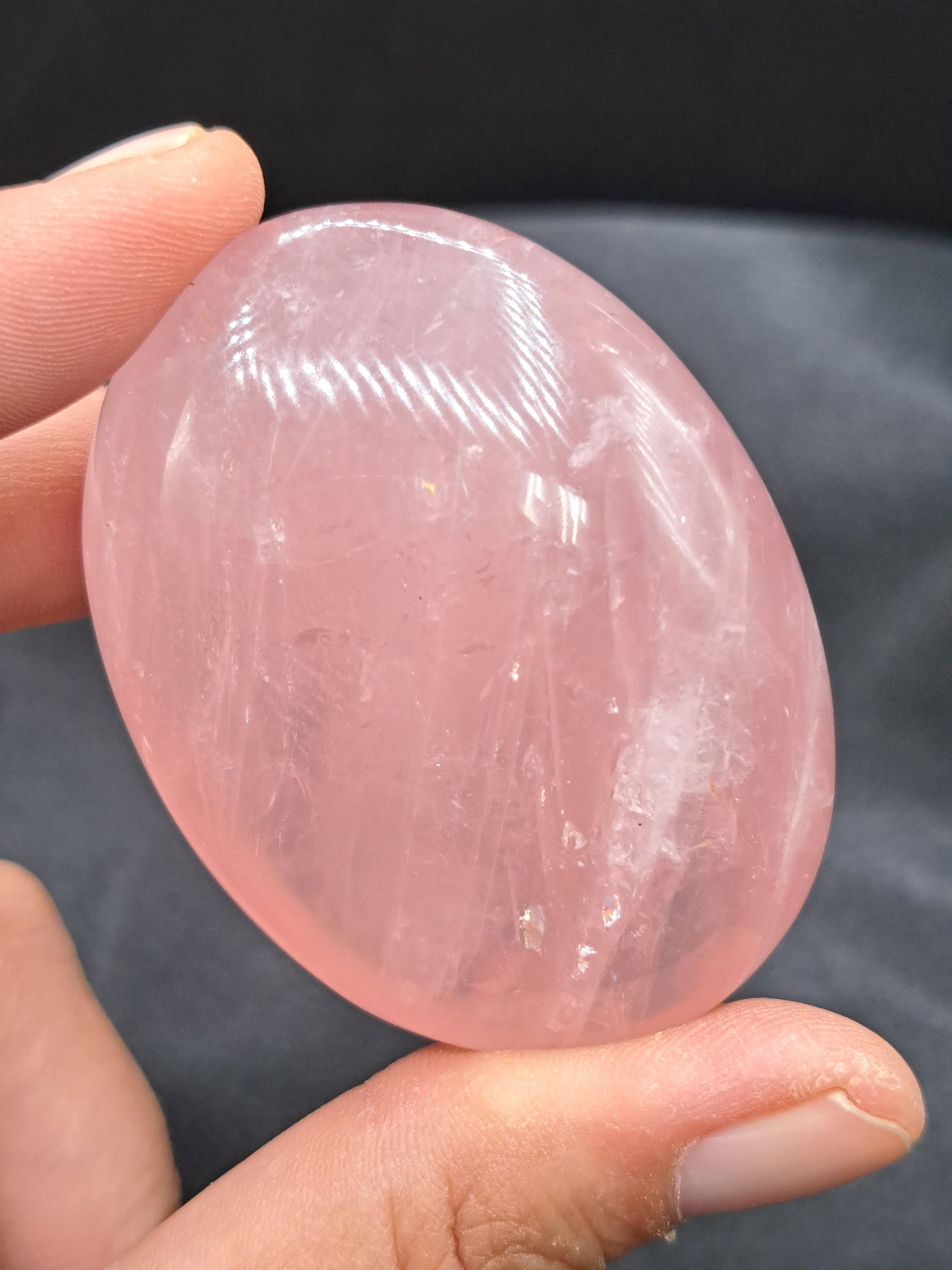 Rose Quartz Palm Stone - Intuitive Pick