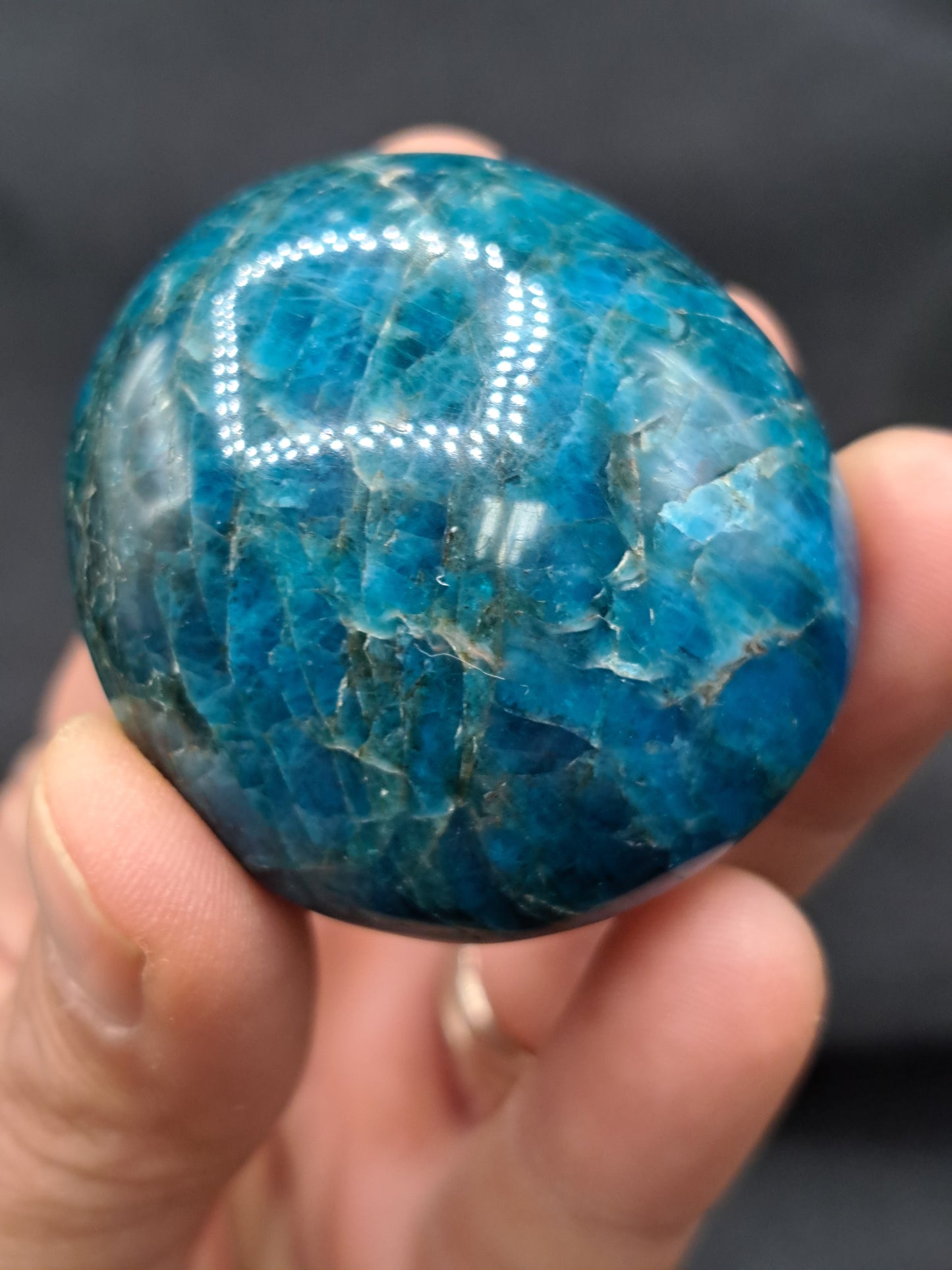 Blue Apatite Palm Stone - Intuitive Pick