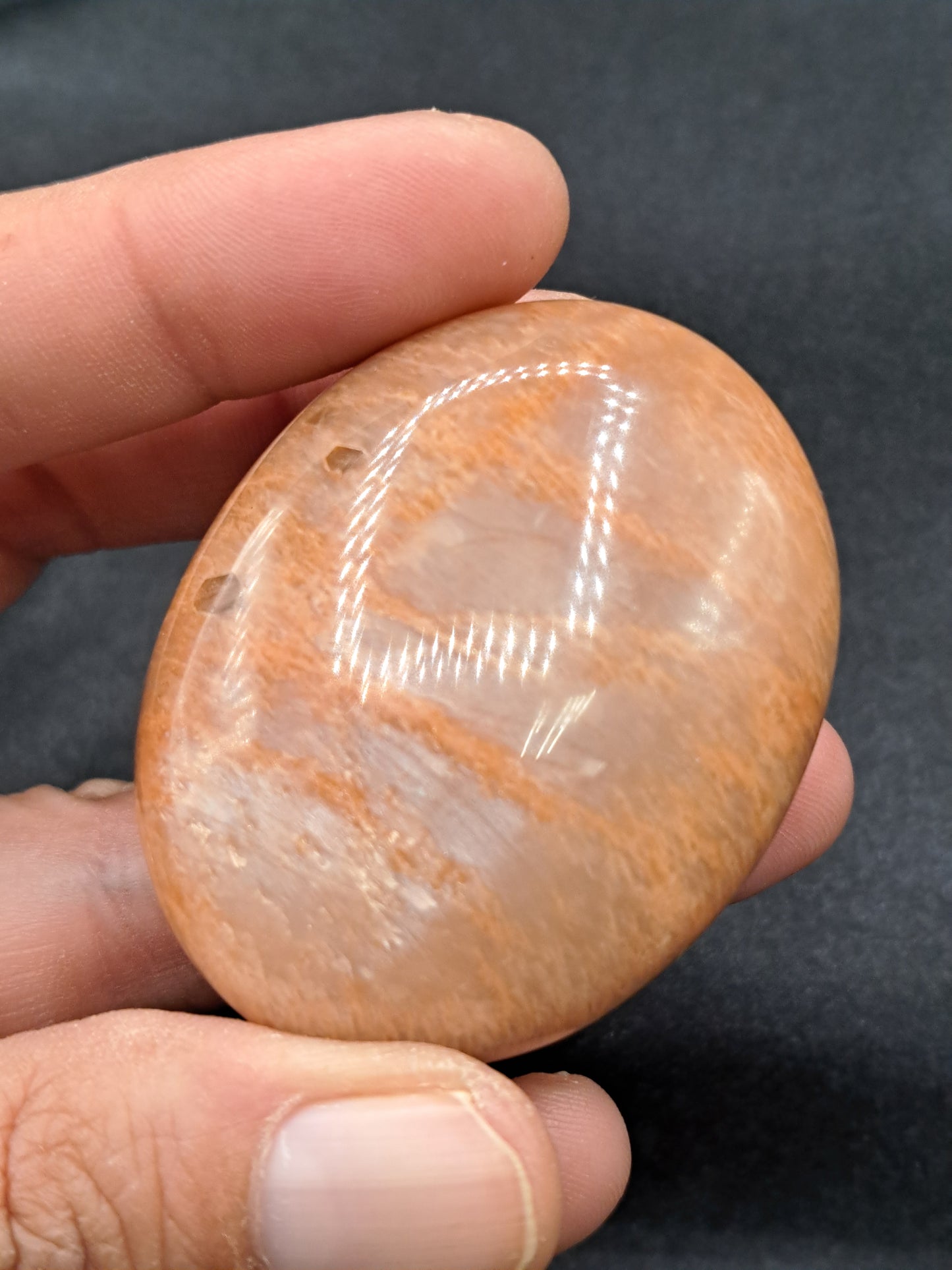 Peach Moonstone Palm Stone - Intuitive Pick