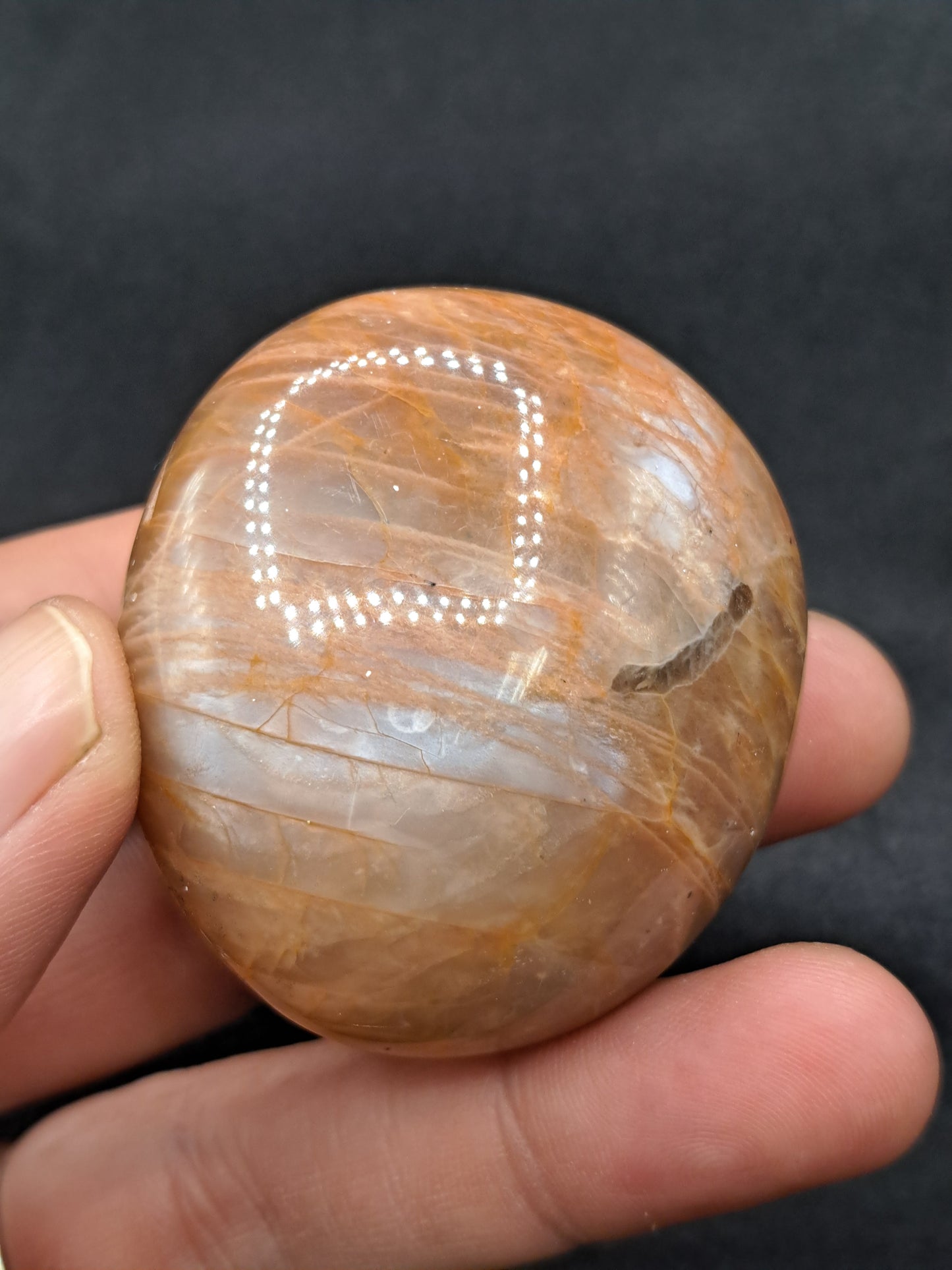 Peach Moonstone Palm Stone - Intuitive Pick