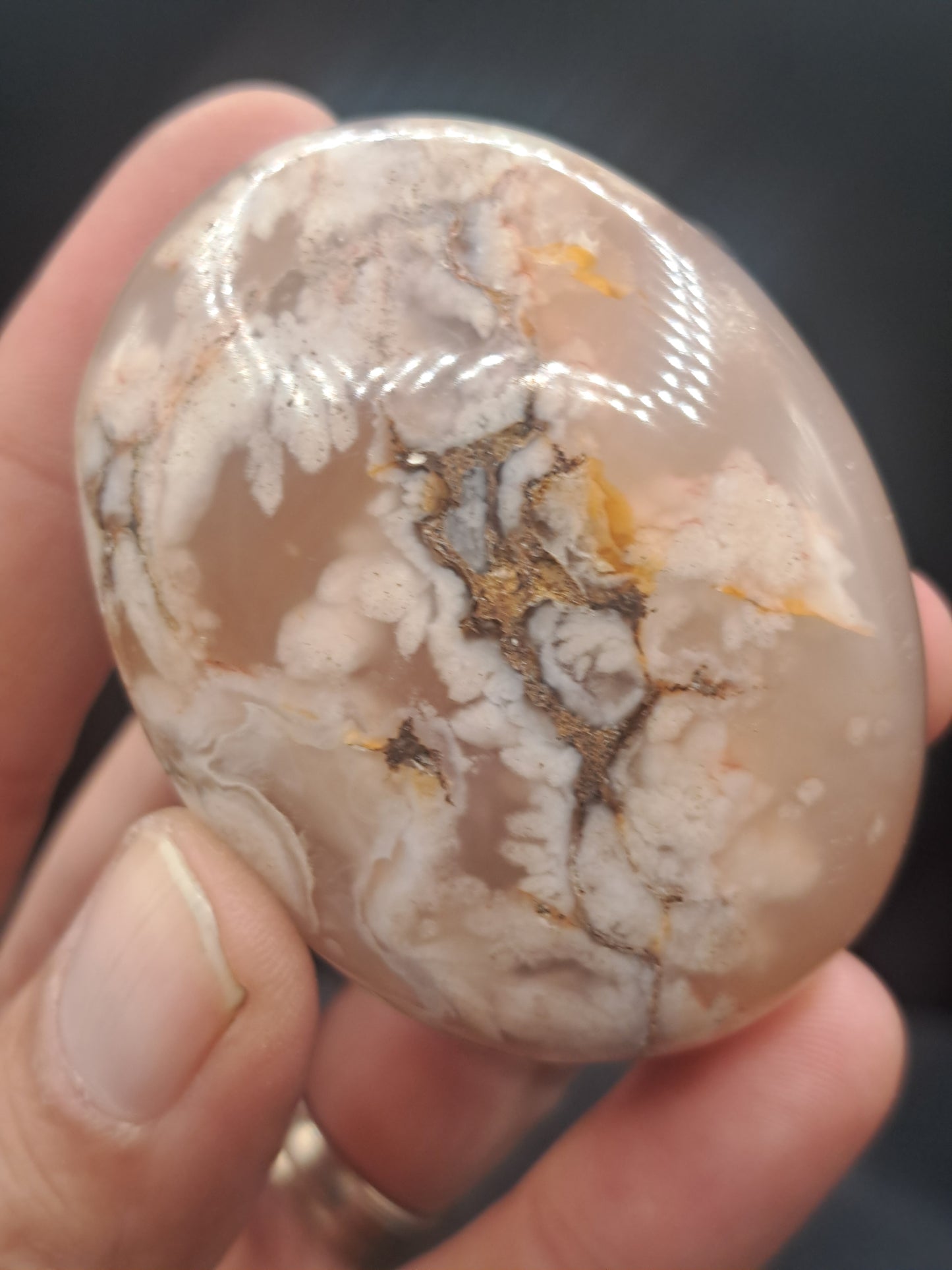 Flower Agate Palm Stone - You Choose