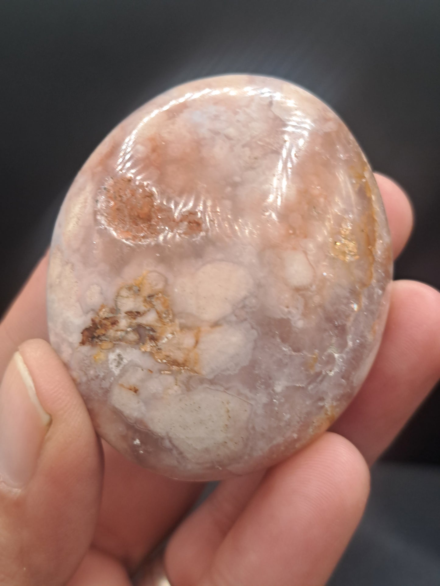 Flower Agate Palm Stone - You Choose