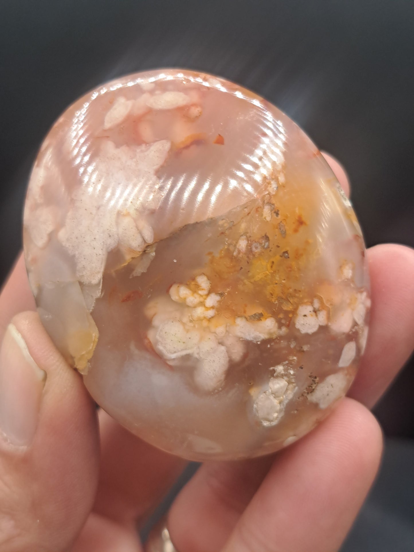 Flower Agate Palm Stone - You Choose