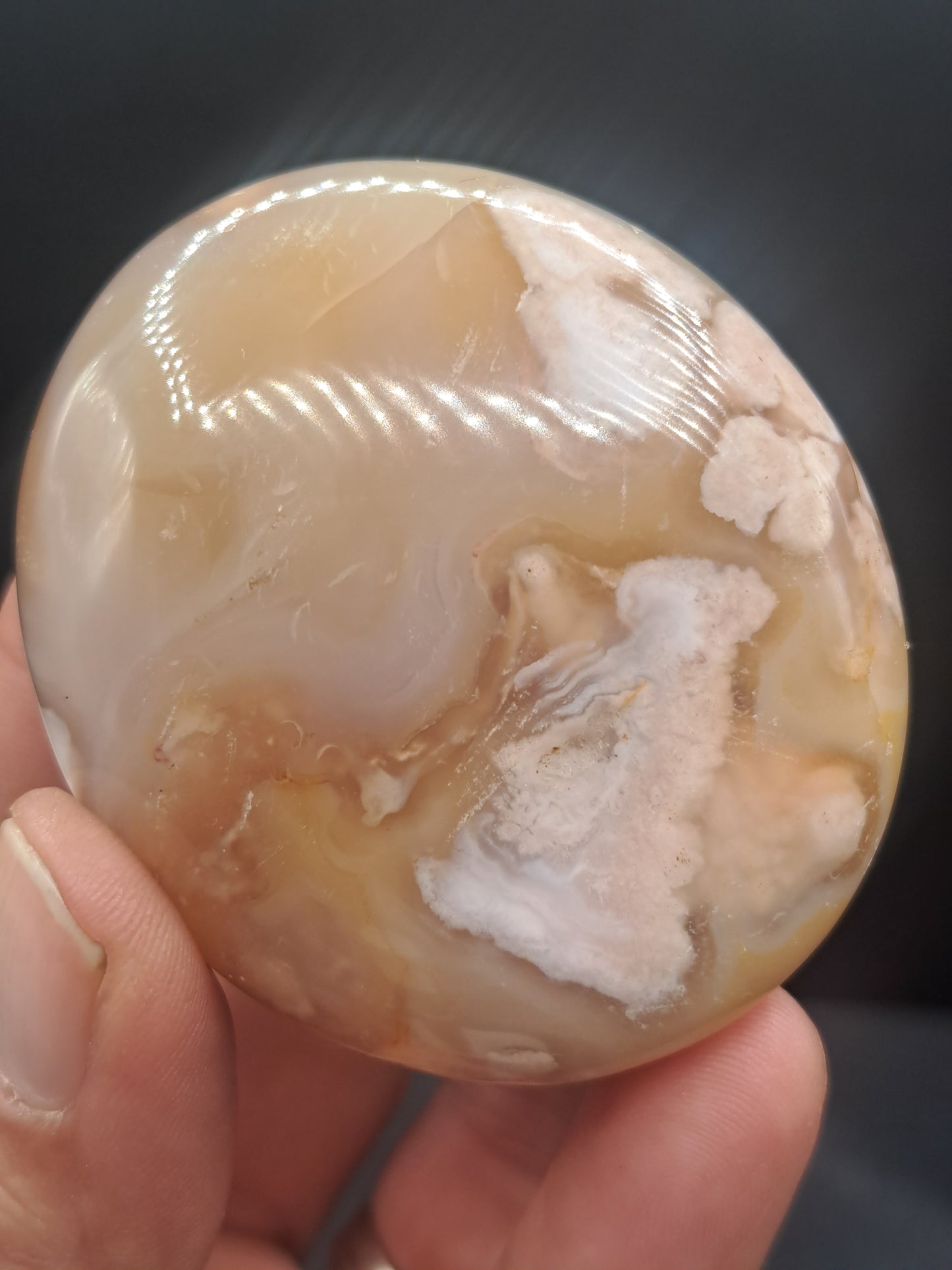 Flower Agate Palm Stone - You Choose