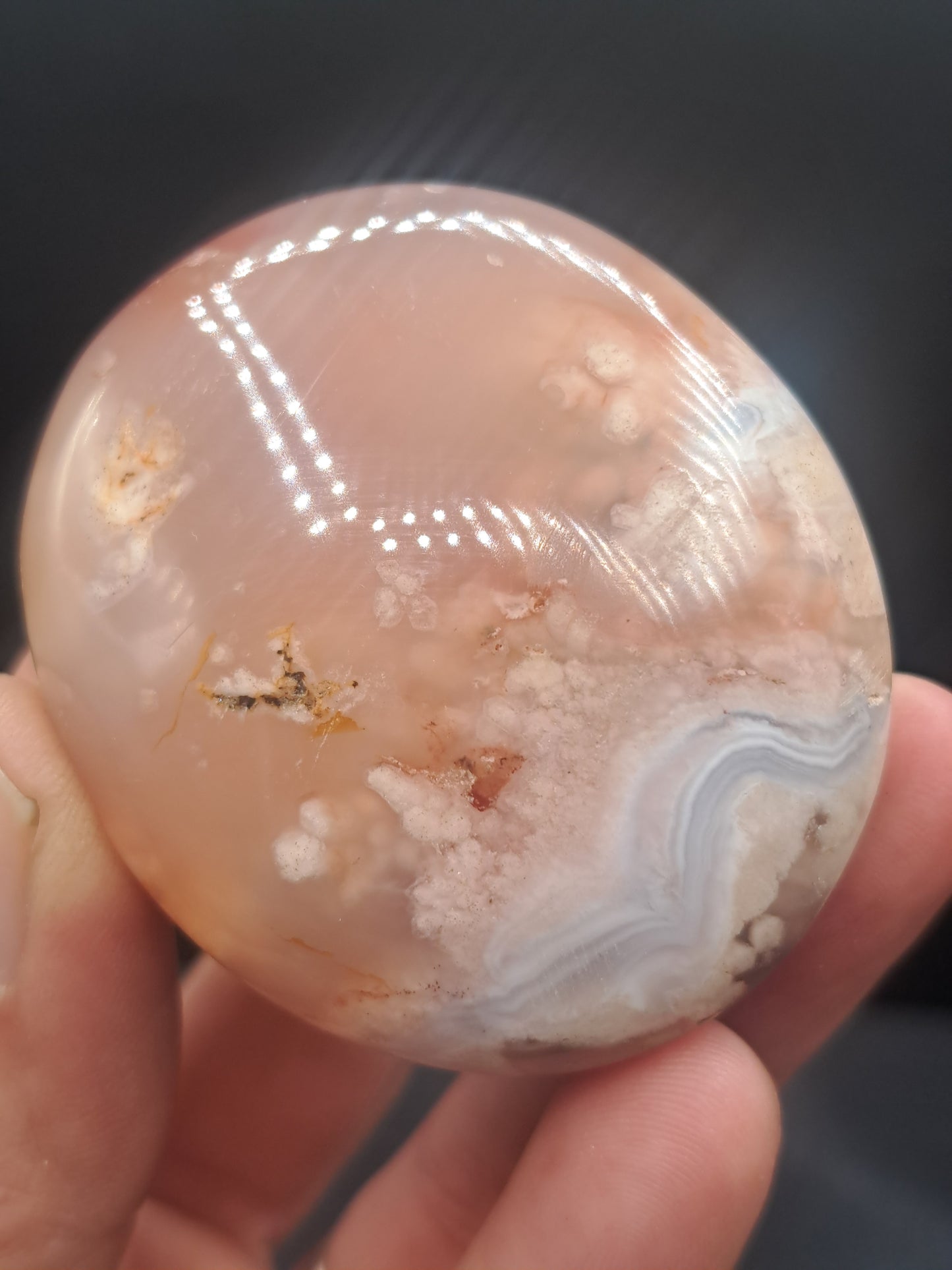 Flower Agate Palm Stone - You Choose