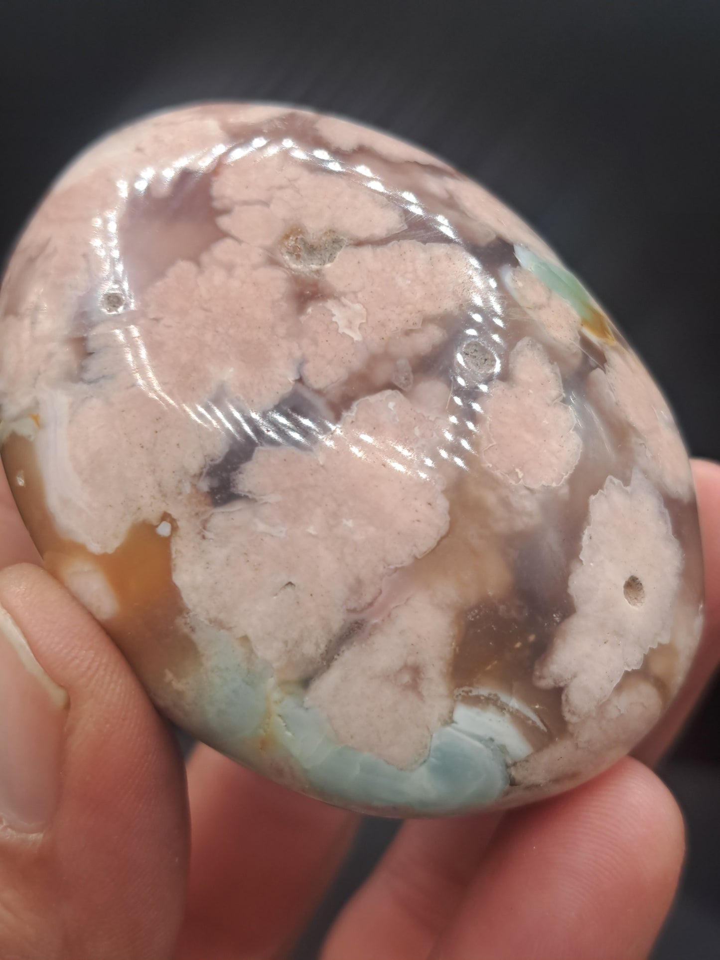Flower Agate Palm Stone - You Choose