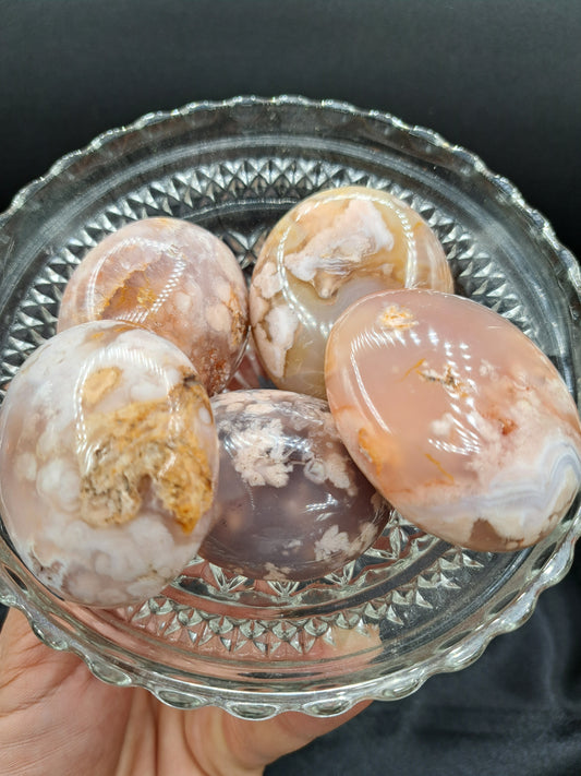 Flower Agate Palm Stone - You Choose