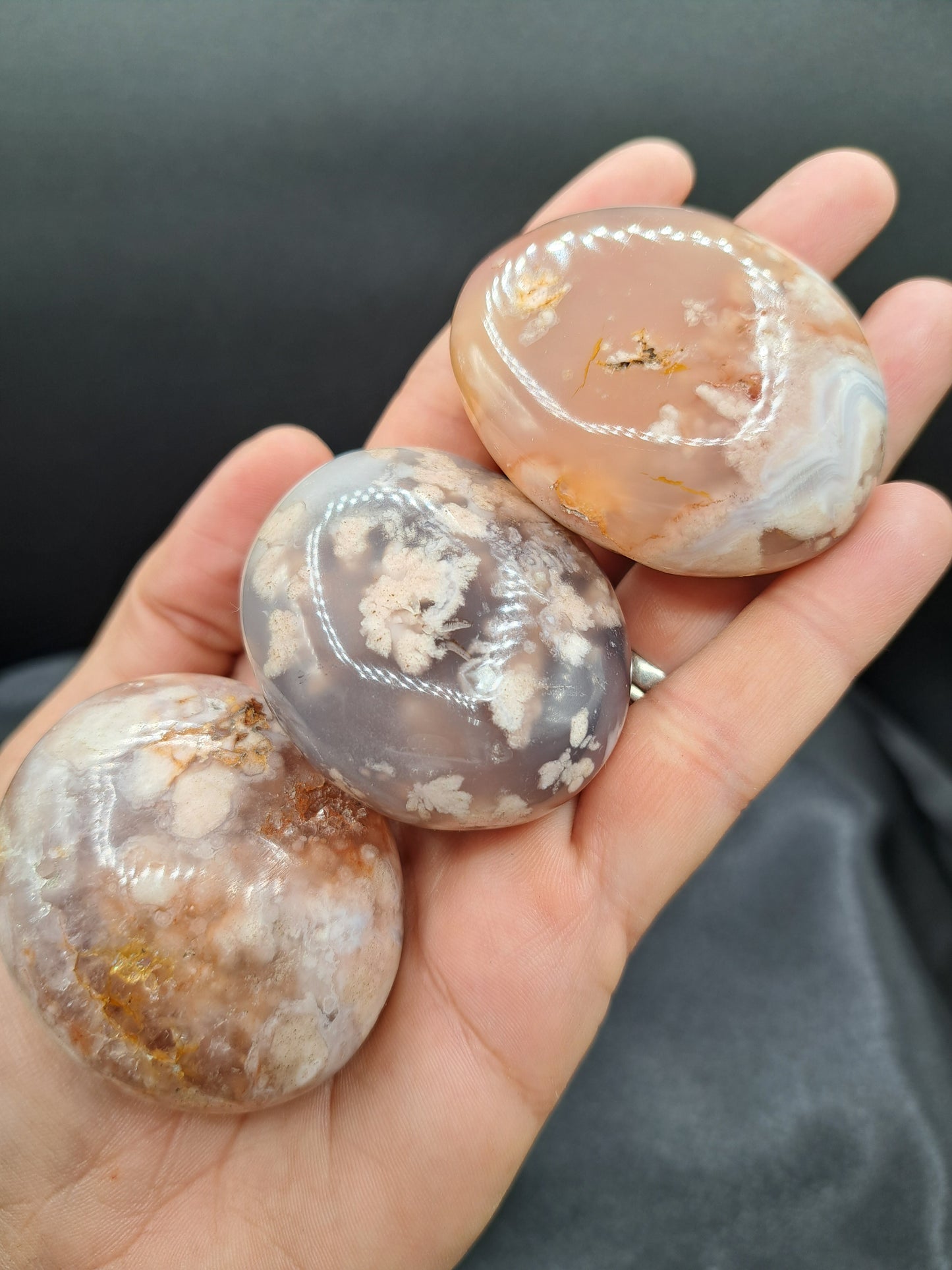 Flower Agate Palm Stone - You Choose