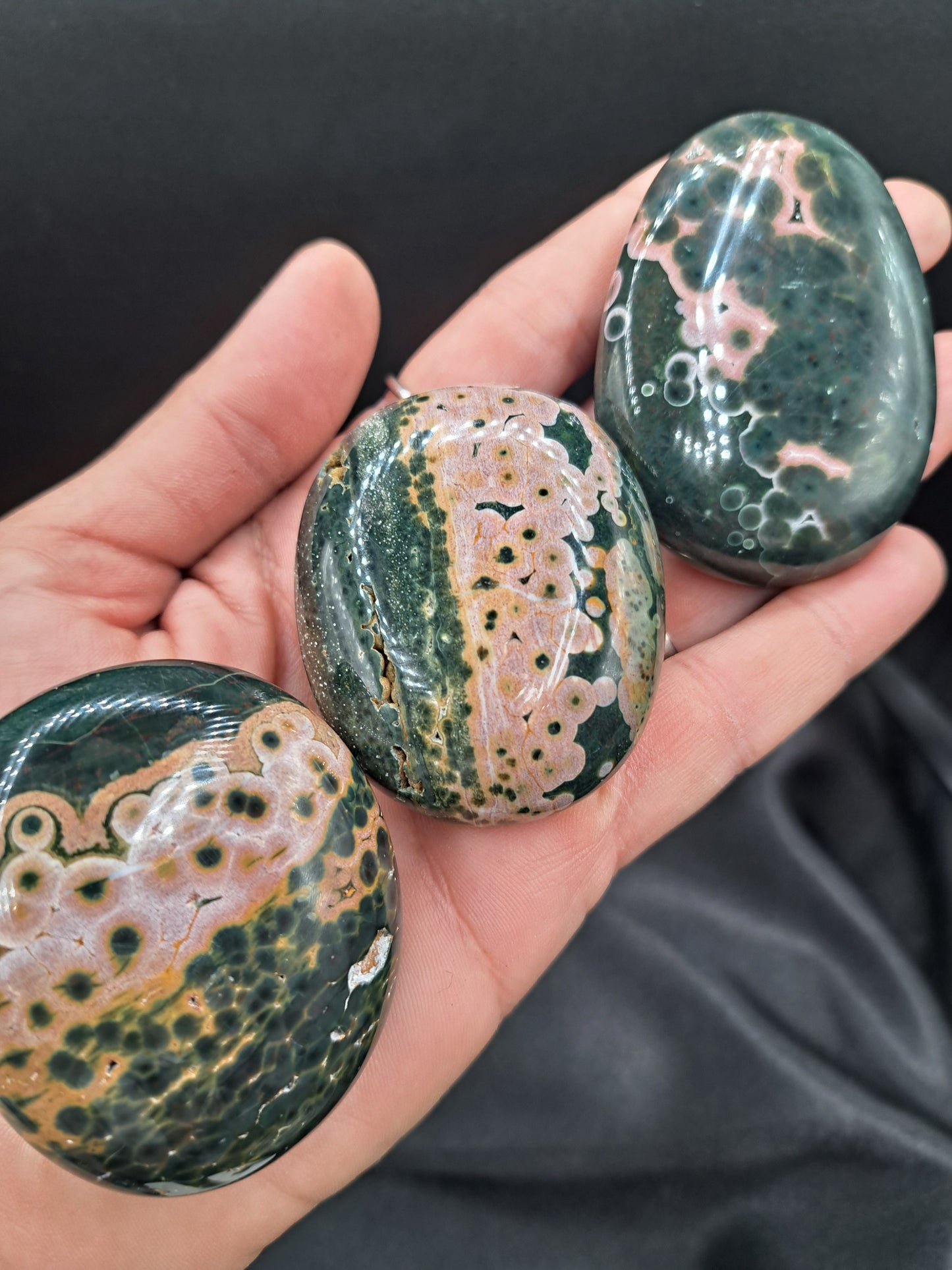 Kabamby Ocean Jasper Palm Stone - You Choose