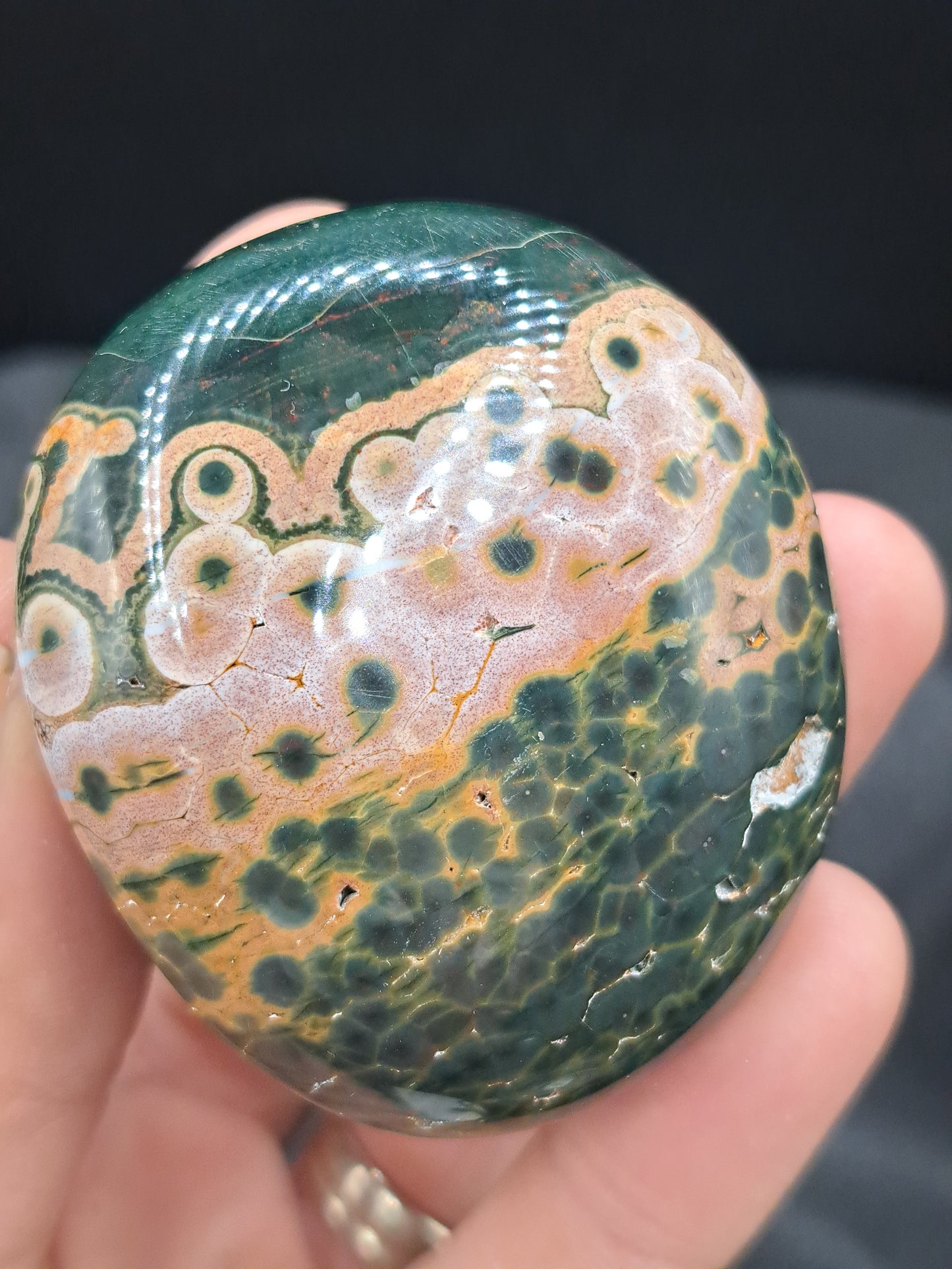 Kabamby Ocean Jasper Palm Stone - You Choose