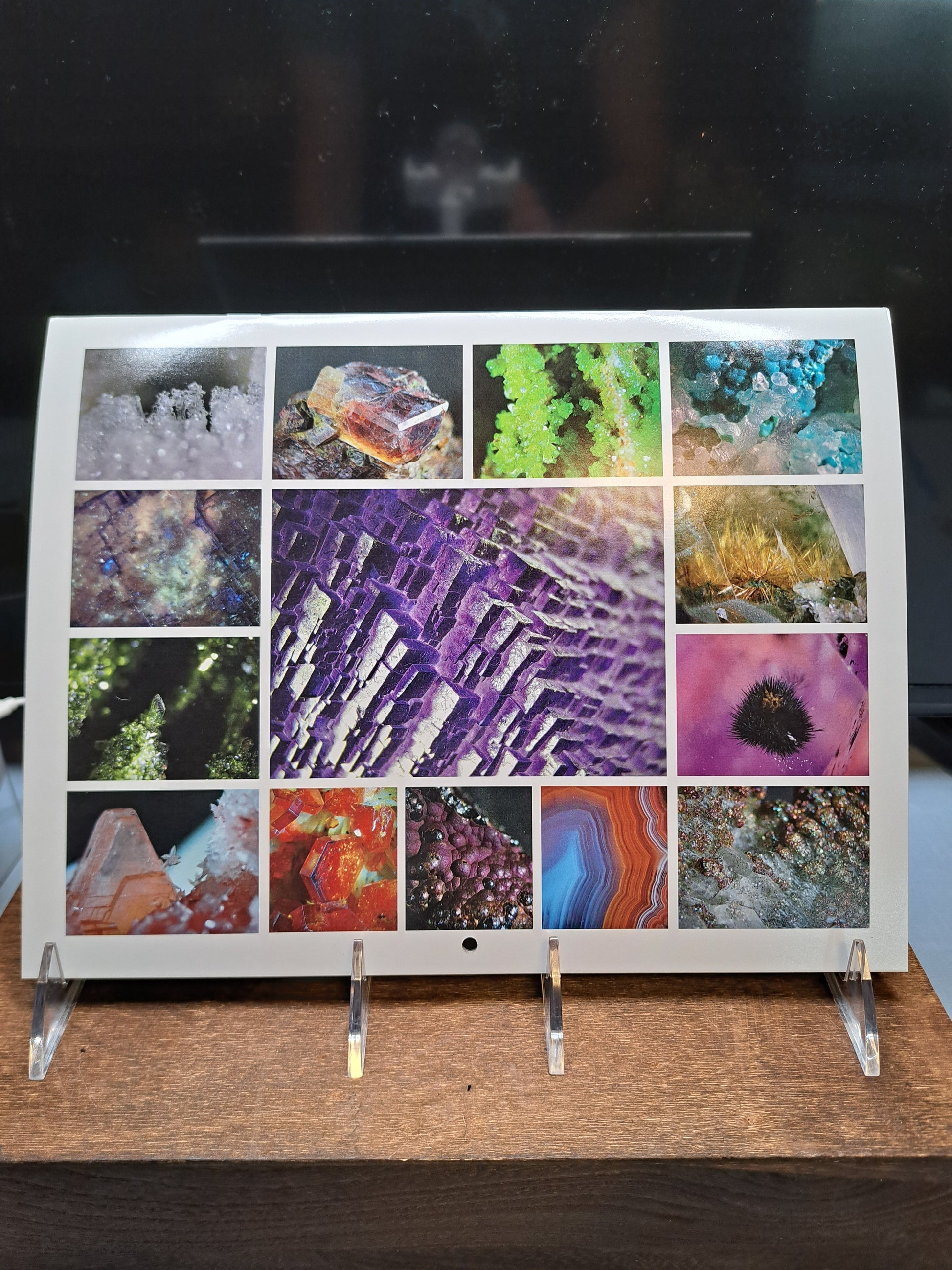 Back cover of 2026 Crystal Calendar featuring microphotography of minerals by Dr. Narrissa P. Spies – RMD Crystals