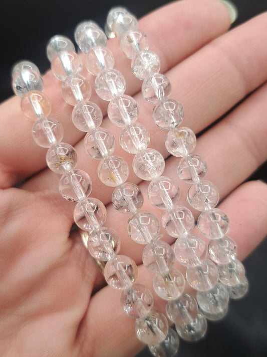Clear Quartz 7mm Crystal Bead Bracelet