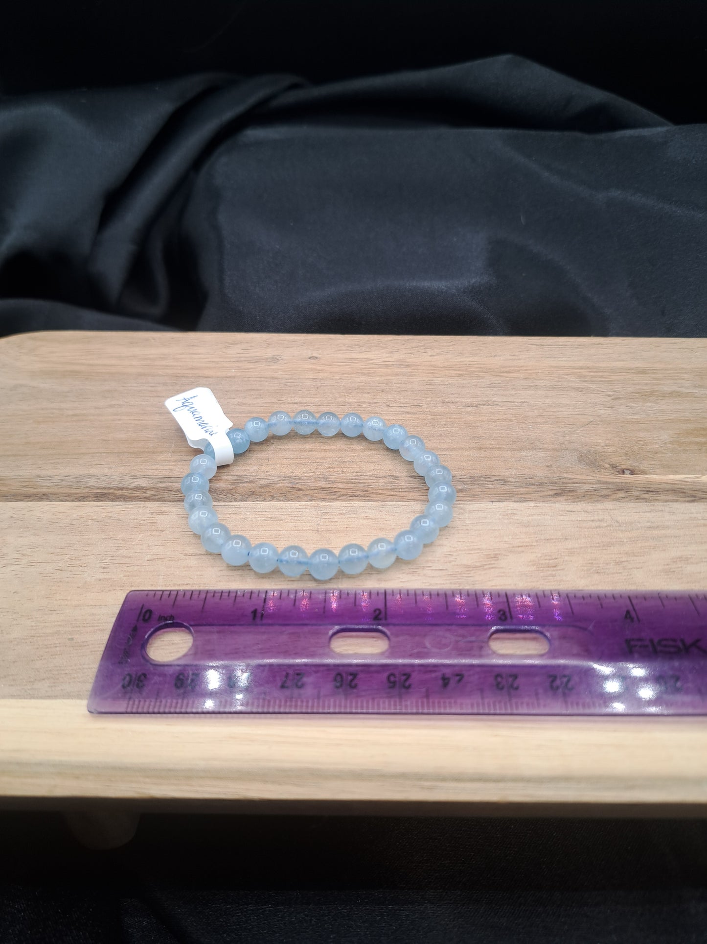 Aquamarine 7mm Crystal Bead Bracelet