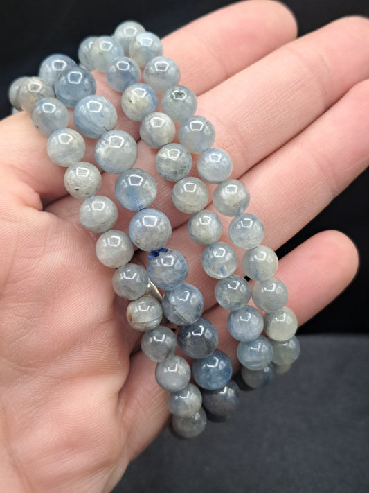 Blue Kyanite 8mm Crystal Bead Bracelet