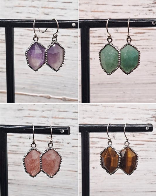 Crystal Stone Earrings - You Choose Material