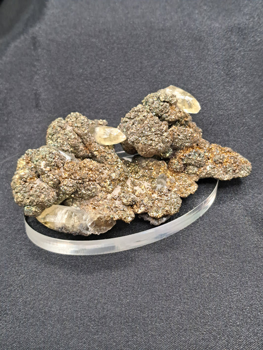 Calcite on Pyrite and Galena Cluster