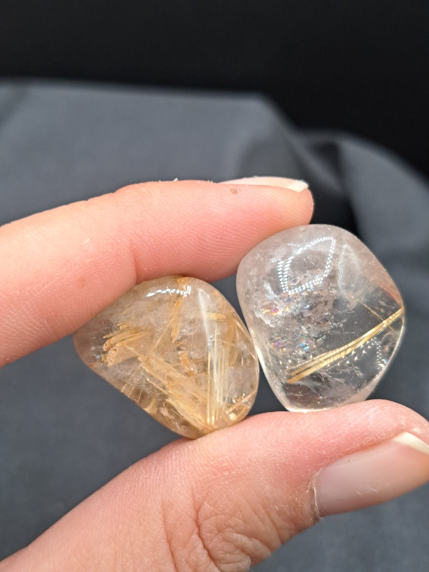 Gold Rutile in Quartz Small Tumble - Intuitively Chosen