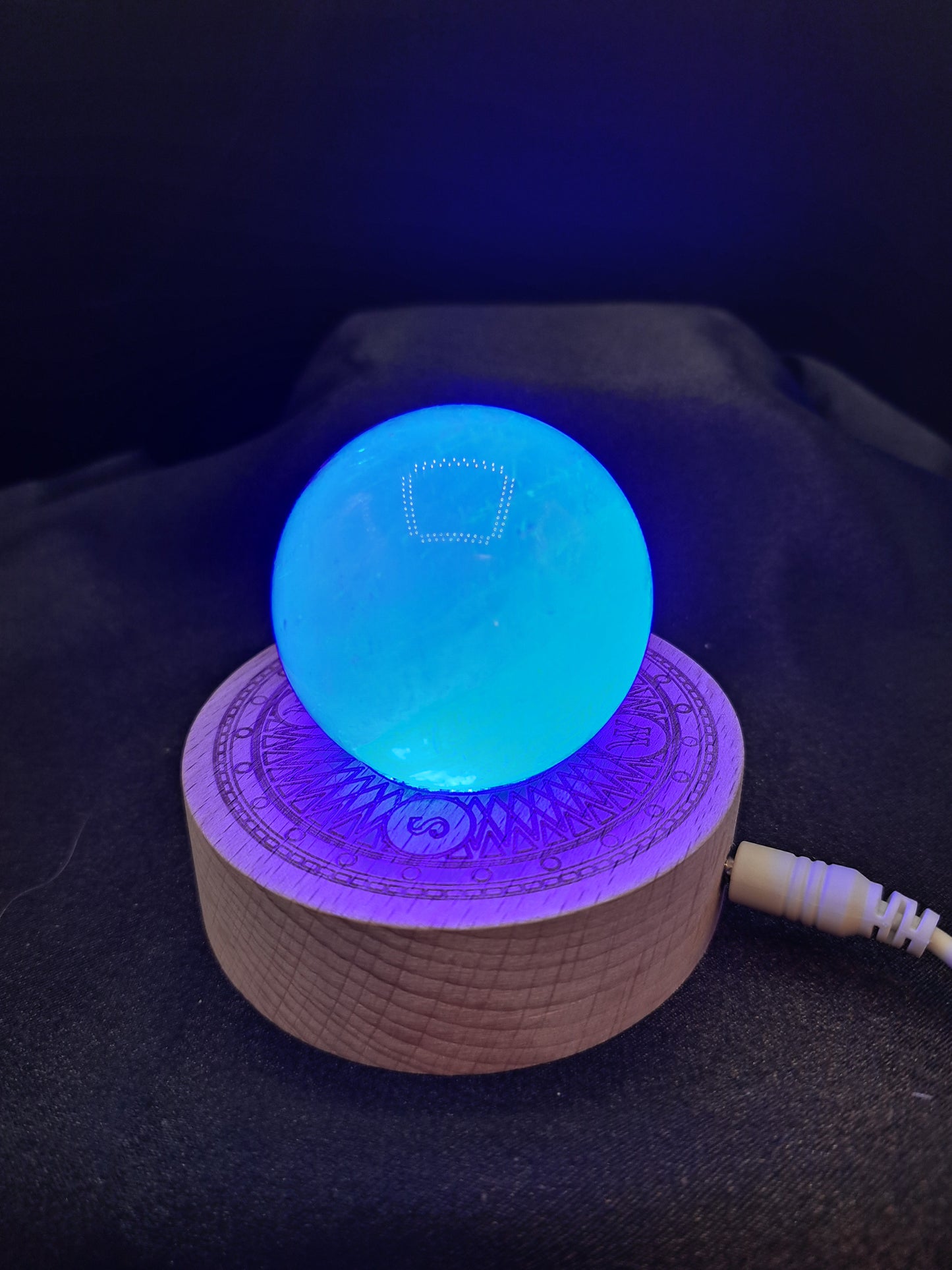 Light Up Wooden Sphere Holder Natural Brown - Multi