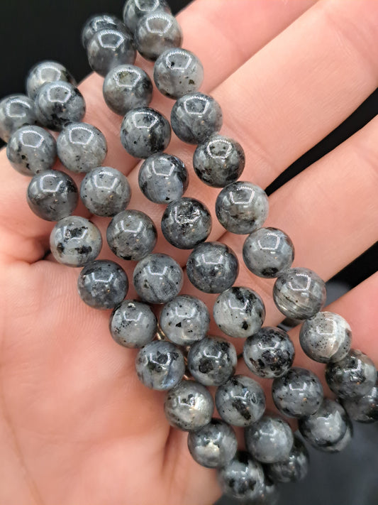Larvikite 8mm Crystal Bead Bracelet