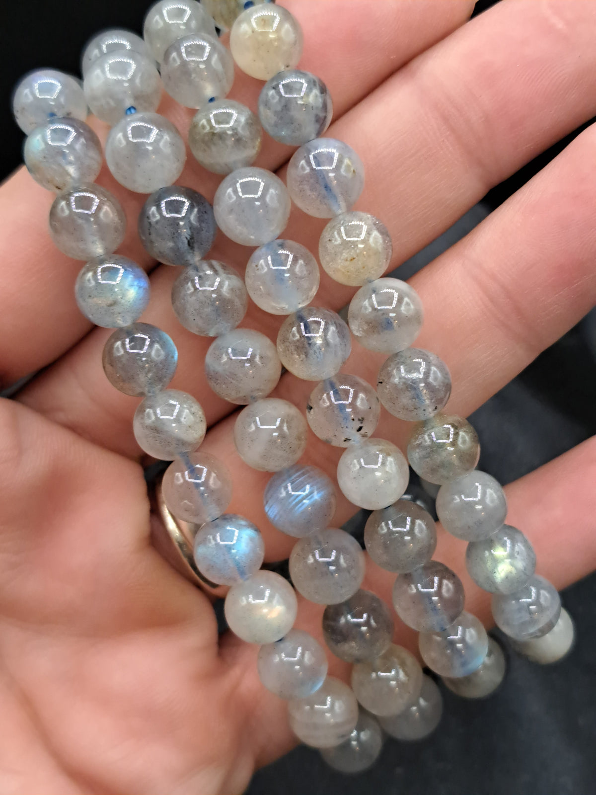 FLASHY Labradorite 8mm Crystal Bead Bracelet