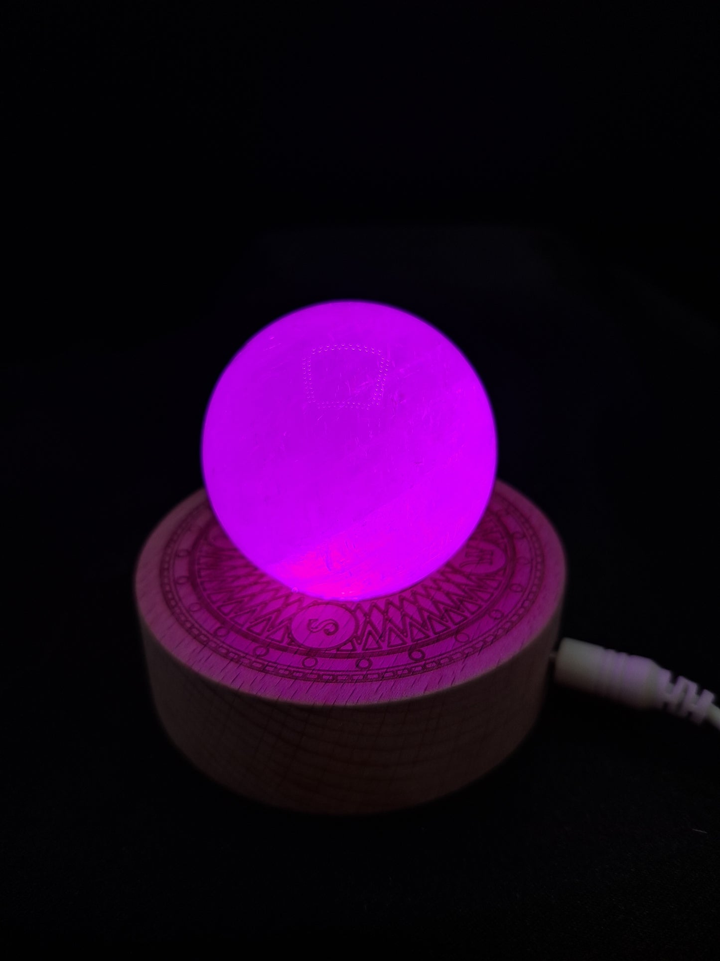 Light Up Wooden Sphere Holder Natural Brown - Multi